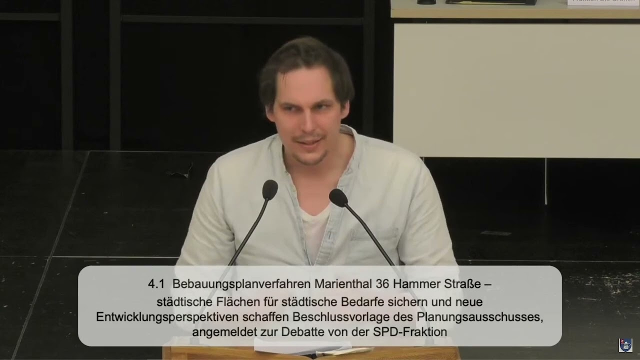 Rede Thomas Iwan zum Bebauungsplanverfahren Marienthal 36 Hammer Straße bei der BV am 3.3.2022